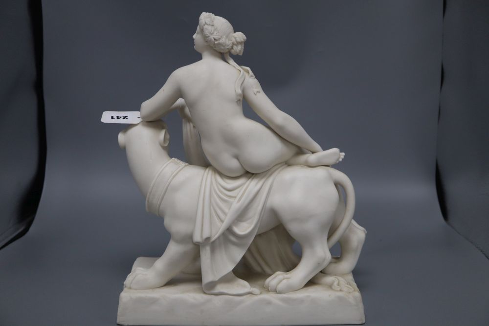 A parian group of Ariadne and the panther, height 36cm